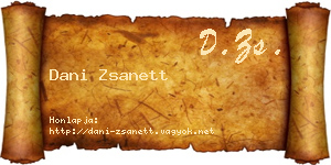 Dani Zsanett névjegykártya